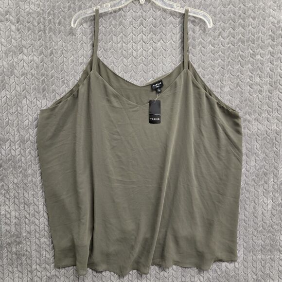 NWT Torrid Sophie Chiffon Double Layer Cami Womens Size 5 Dusty Olive Tank Top - Picture 1 of 7